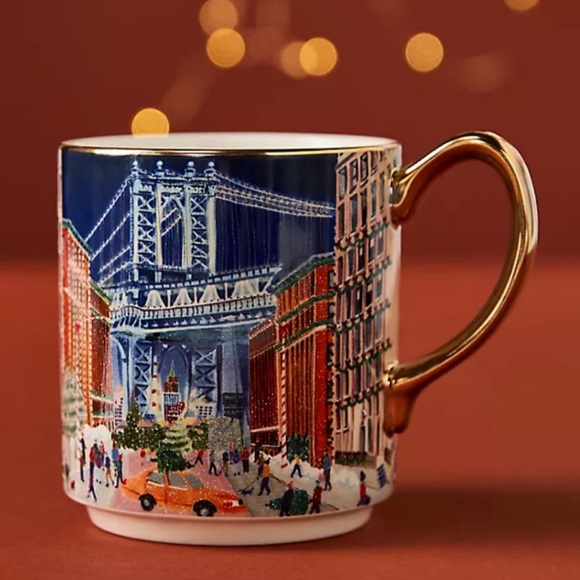 Holiday in the city mug NYC Anthropologie 2024 - Picture 2 of 13